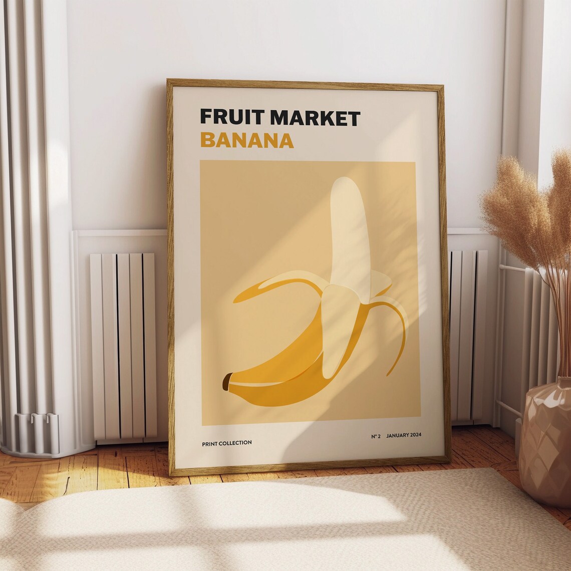 Banana Fruit Market Abstract Kitchen Art Print - Image 3