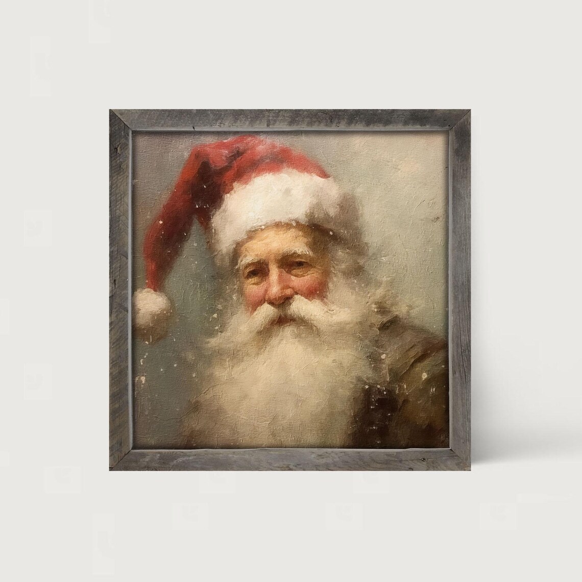 Santa Portrait, Snowy Christmas Art Print - Image 4