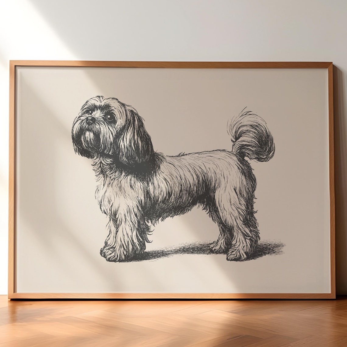 Havanese Vintage Print Dog Vintage Poster Dog Wall Art Decor Antique Vintage Painting Country Wall Art Dog Drawing Farmhouse Print