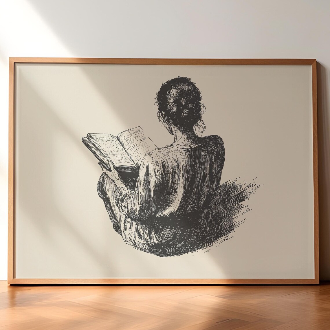 Vintage Reading Print Girl With A Book Print Antique Woman Poster Dark Academia Prints Vintage Woman Reading Print Book Prints