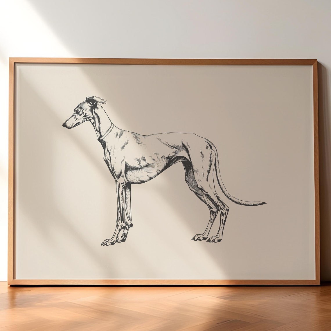 Greyhound Vintage Print Dog Vintage Print Dog Wall Art Antique Vintage Painting Country Wall Art Dog Drawing Art Farmhouse Print