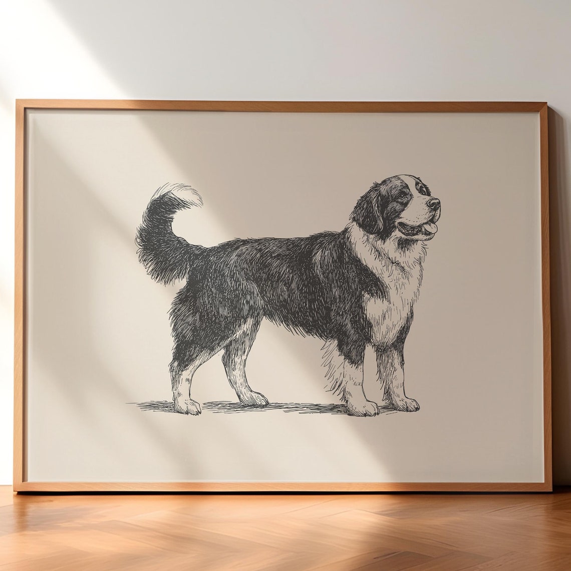 Bernese Mountain Dog Print Dog Vintage Poster Dog Wall Art Antique Vintage Painting Country Wall Art Dog Drawing Farmhouse Print