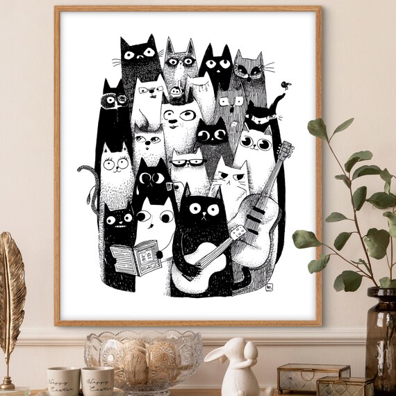 Whimsical Doodle Art Playful Illustration Print