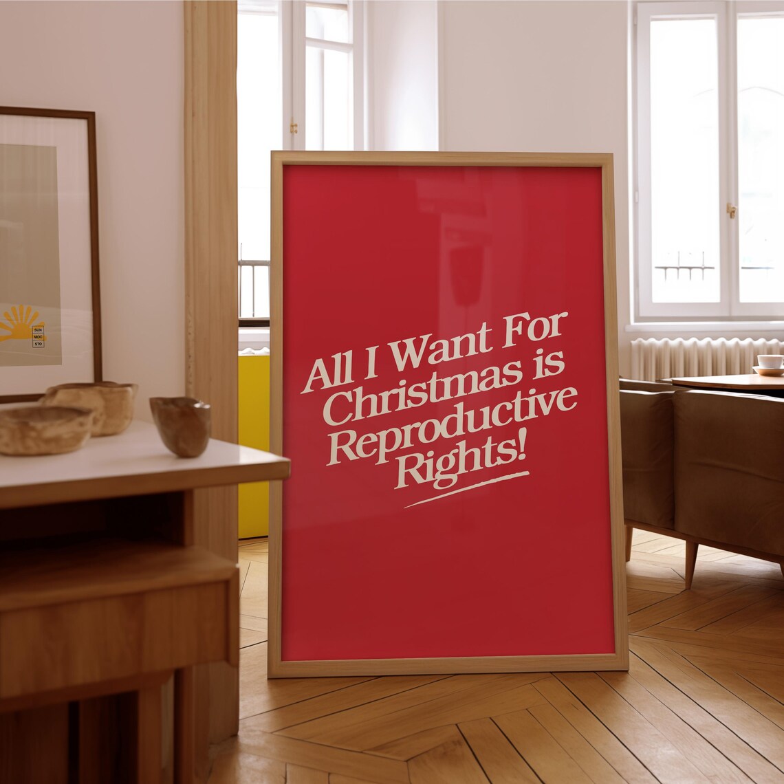 All I Want For Christmas Reproductive Rights Bold Red Poster - Image 2