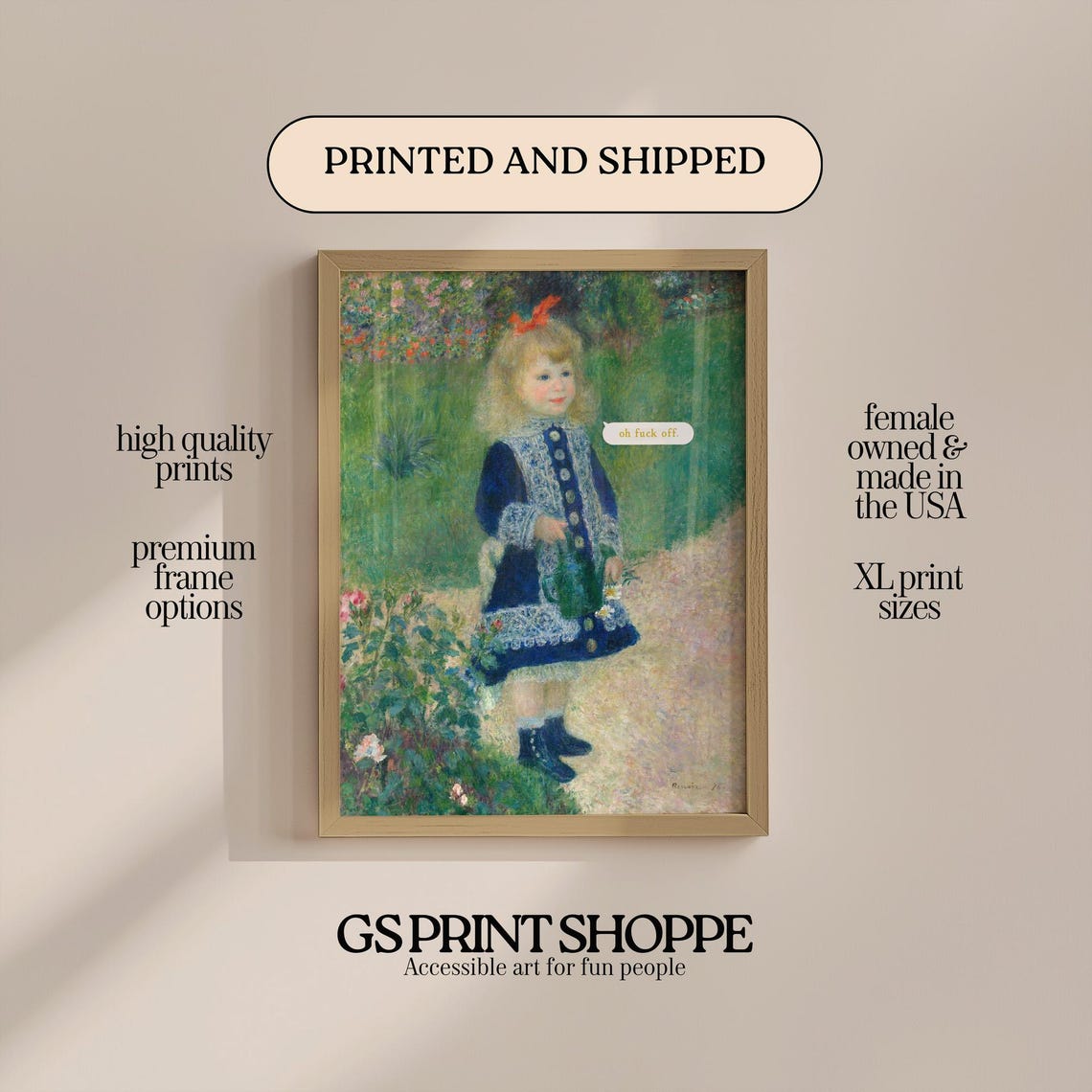 Funny Classical Girl Painting Modern Speech Bubble Meme Poster