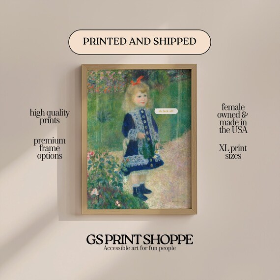Funny Classical Girl Painting Modern Speech Bubble Meme Poster