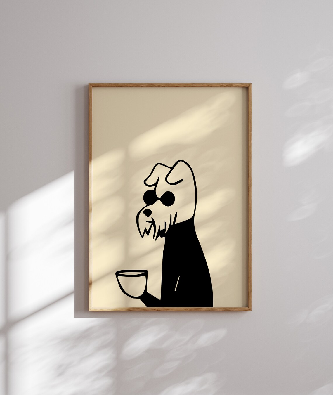 Dog Drinking Coffee Mid-Century Art Print - Image 4