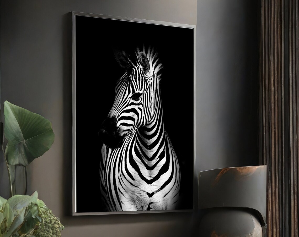 Abstract Zebra Art Print, Zebra Wall Decor