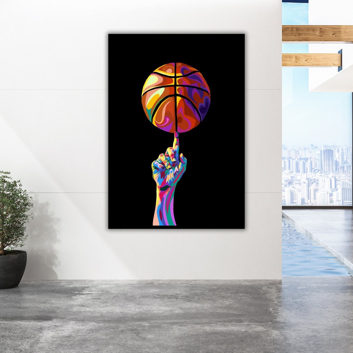 Basketball Ball On Finger Art Basketball Ball Wall Decor Modern Art Basketball Gift Unique Home Decor - Image 5