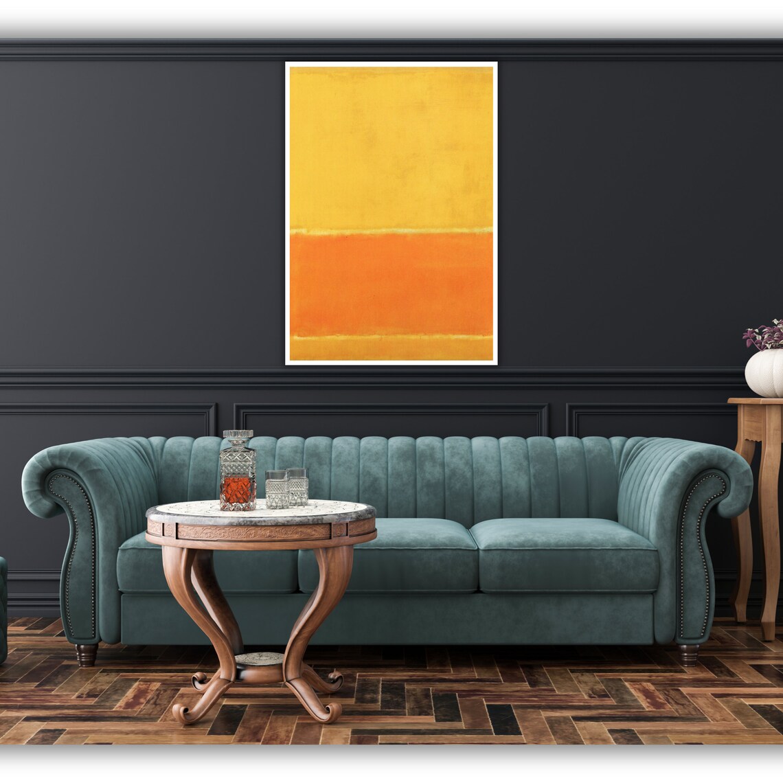 Yellow Orange Minimalist Art Rothko Style Abstract Wall Decor Modern Home Decoration - Image 3
