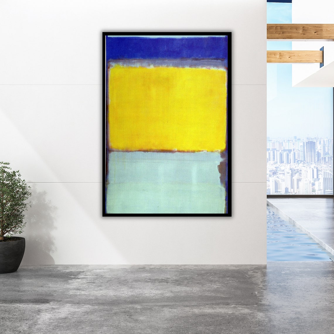Blue Yellow Green Rothko Inspired Color Block Abstract Art Poster - Image 2