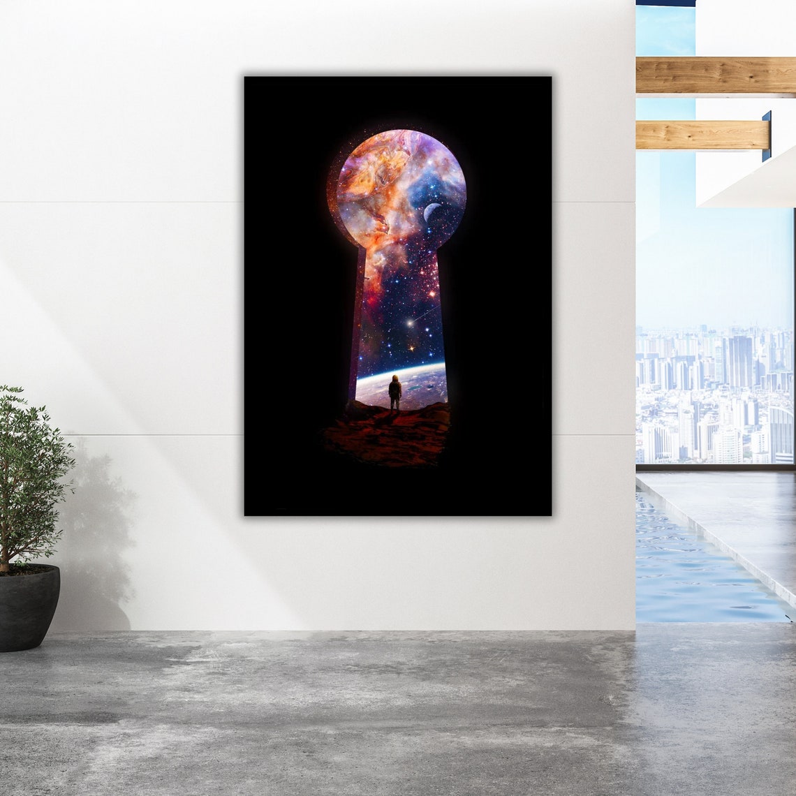 Keyhole Galaxy Portal Lone Explorer Starry Nebula Cosmic Space Poster - Image 2
