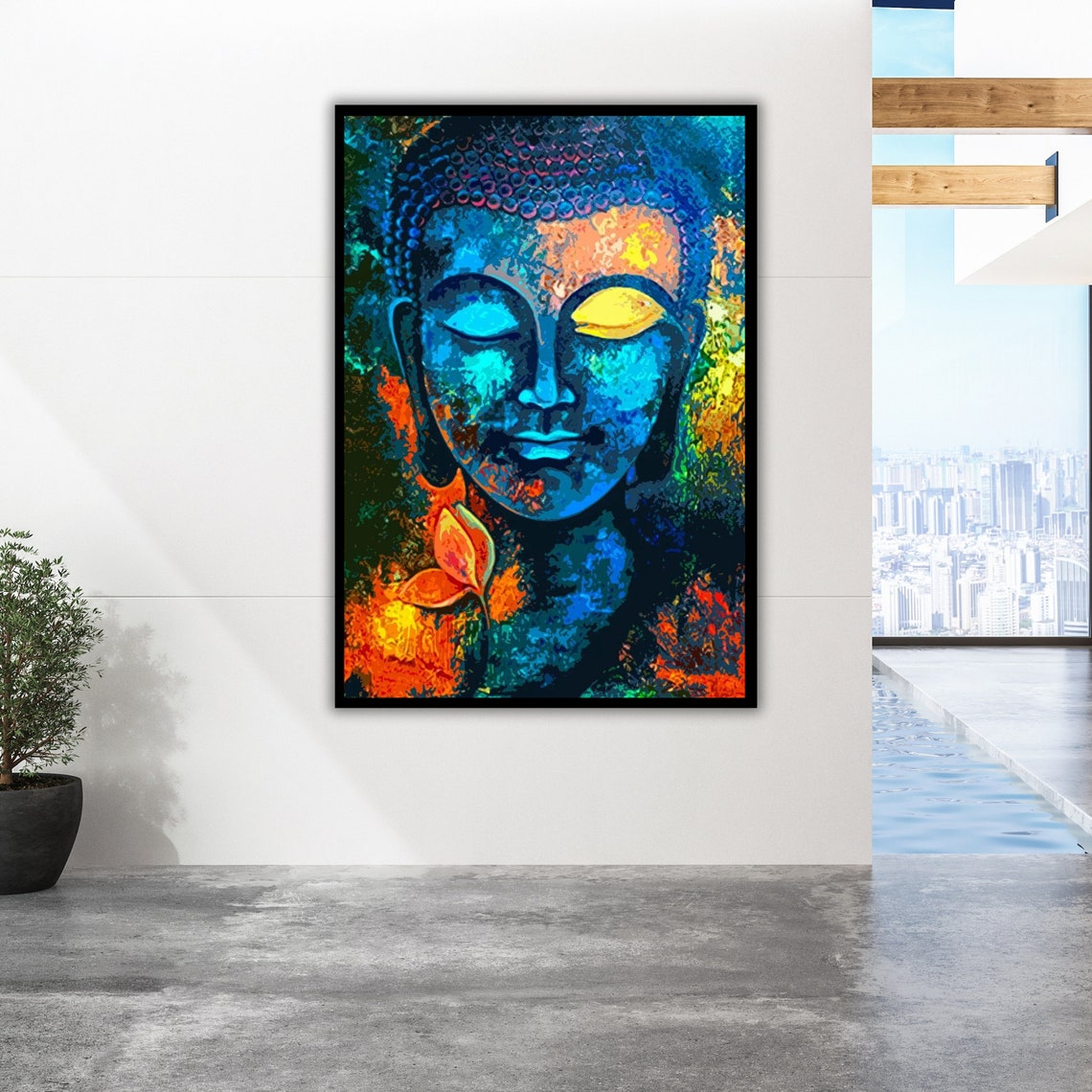 Print Of Buddha Art Modern Home Decor Wall Hanging Serene Artwork Calming Room Accent - Image 2