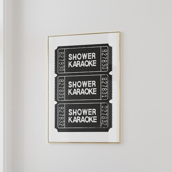 Shower Karaoke Funny Bathroom Wall Decor Poster