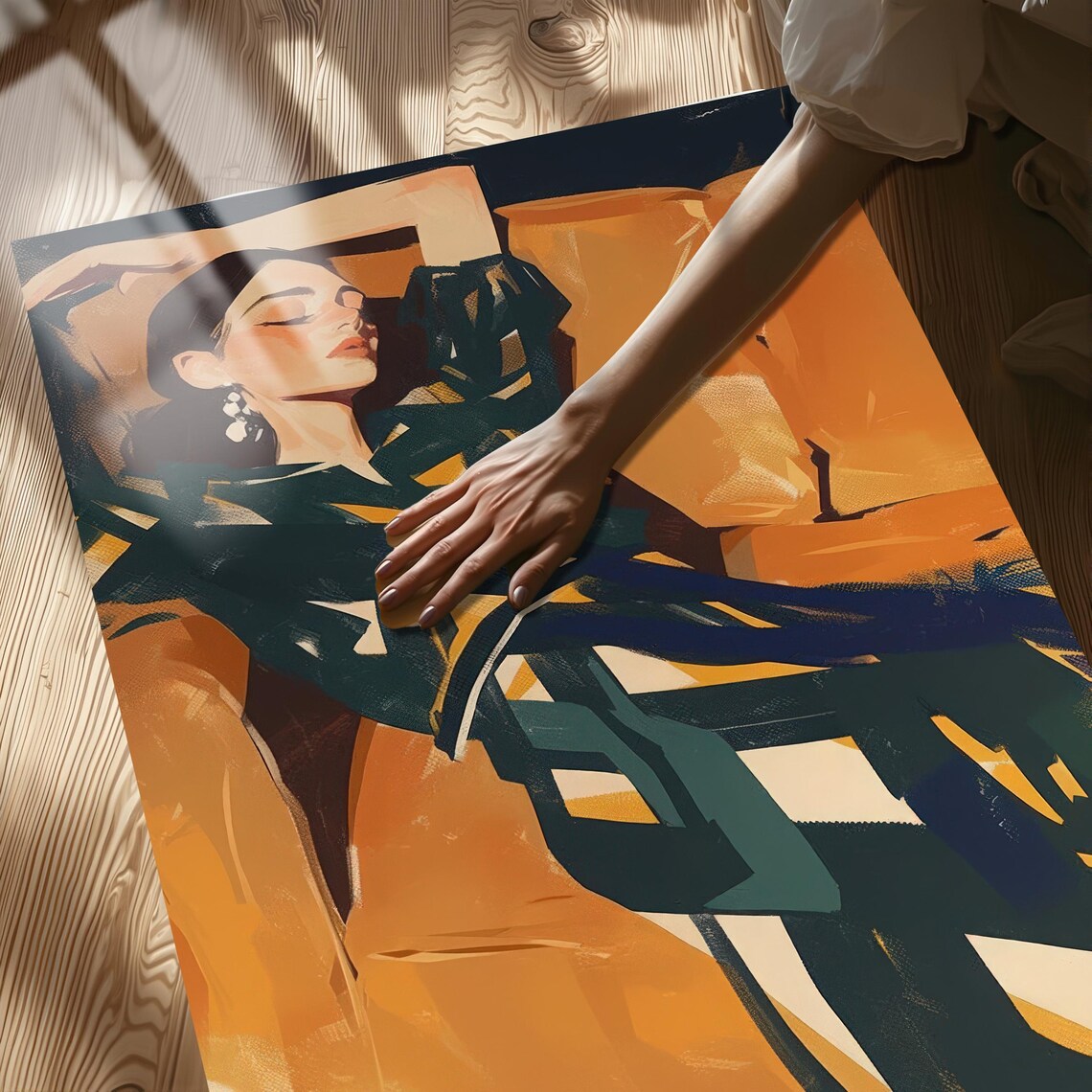Sleeping Lady, Relaxing Modern Illustration - Image 3