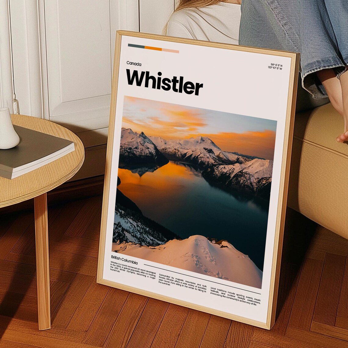 Whistler Sunset Snow Peaks Lake Reflection British Columbia Poster - Image 3