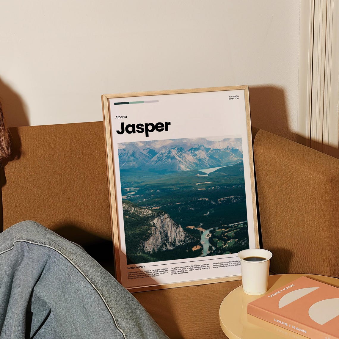 Jasper Alberta Canada Mountain Valley Lake Aerial Scenic View Poster - Image 4