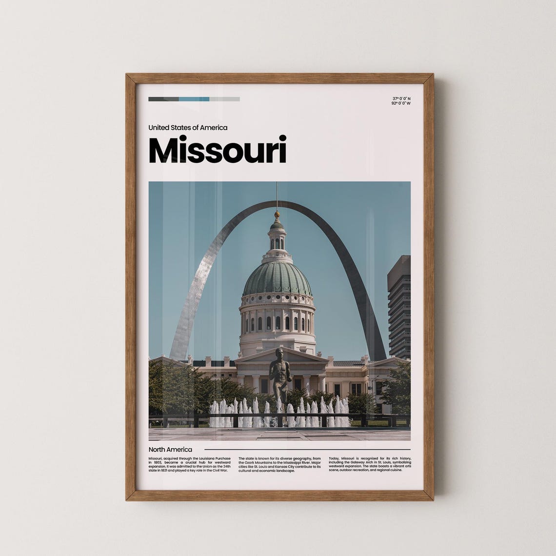Missouri Travel Poster Missouri Poster Missouri Photo Poster Missouri Art Print Missouri Art Usa Poster Usa Travel Poster Travel Gift