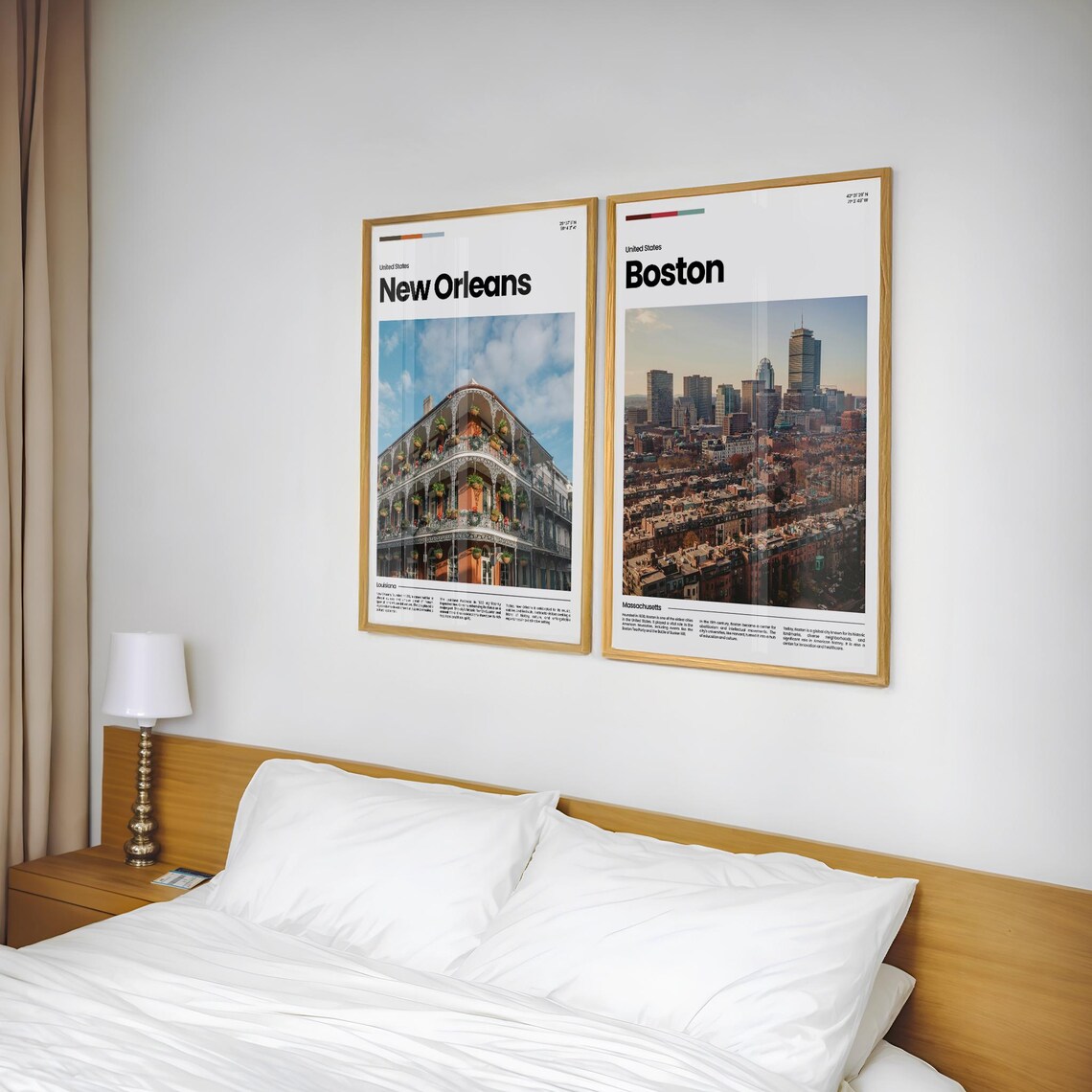 Boston Historic Downtown Skyline Massachusetts Golden Travel Poster - Image 2