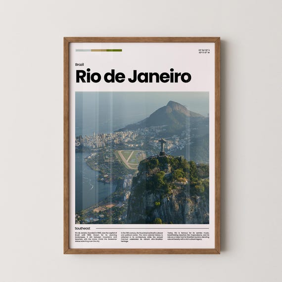 Rio De Janeiro Travel Poster Rio De Janeiro Poster Rio De Janeiro Photo Poster Brazil Poster Brazil Travel Poster Travel Gift