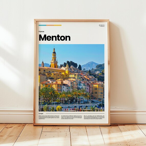 Menton Poster Print Photo Wall Art France Travel Gift