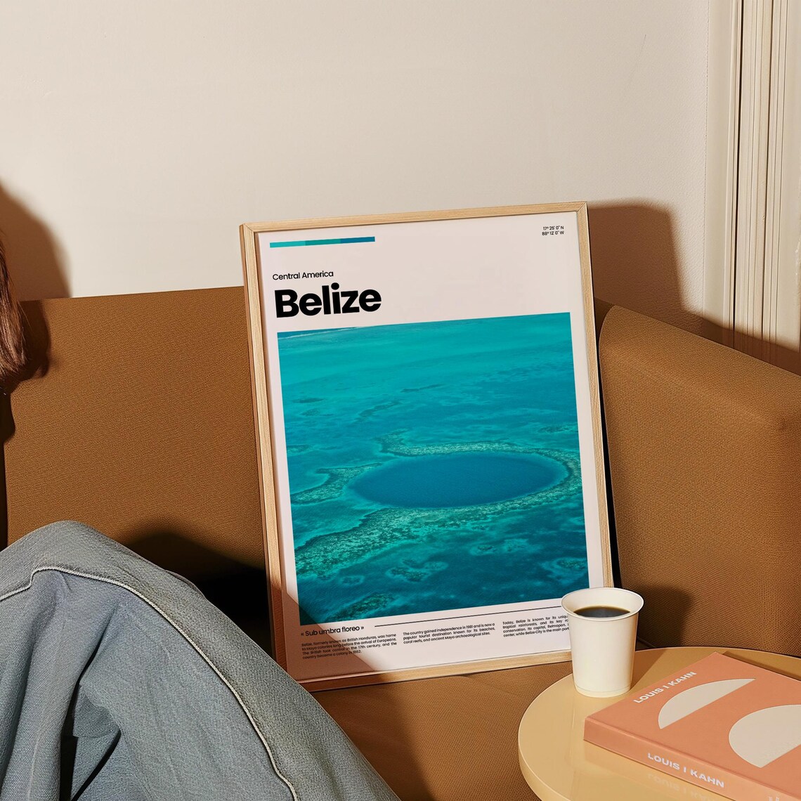 Belize Blue Hole Aerial Coral Reef Turquoise Sea Travel Poster - Image 4