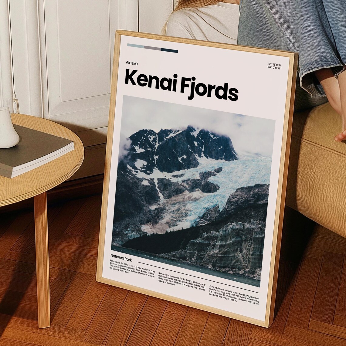 Kenai Fjords National Park Alaska Tidewater Glacier Mountain Poster - Image 3