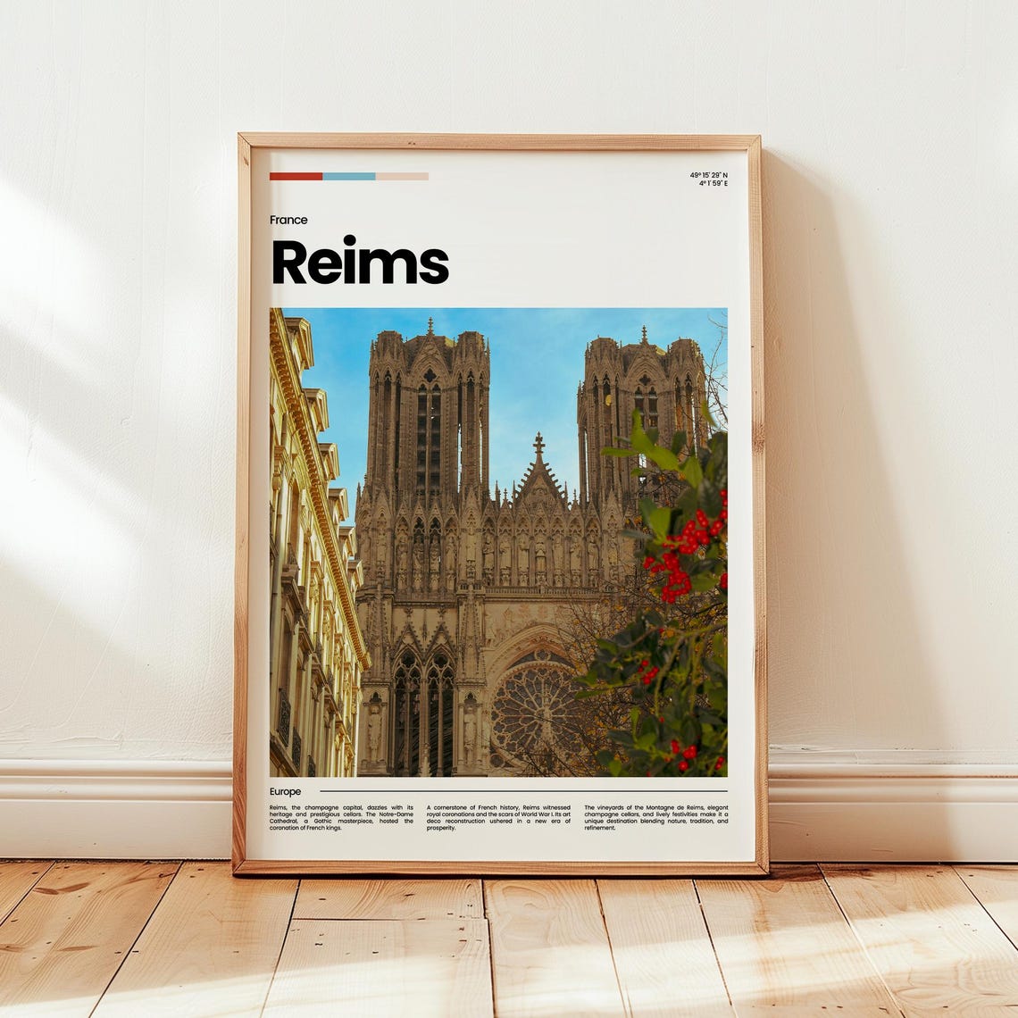 Reims Poster Print Photo Wall Art France Travel Gift