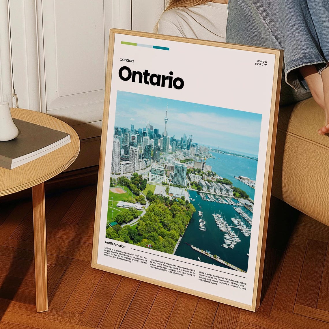 Ontario Toronto Canada CN Tower Skyline Harbour Marina View Poster - Image 3