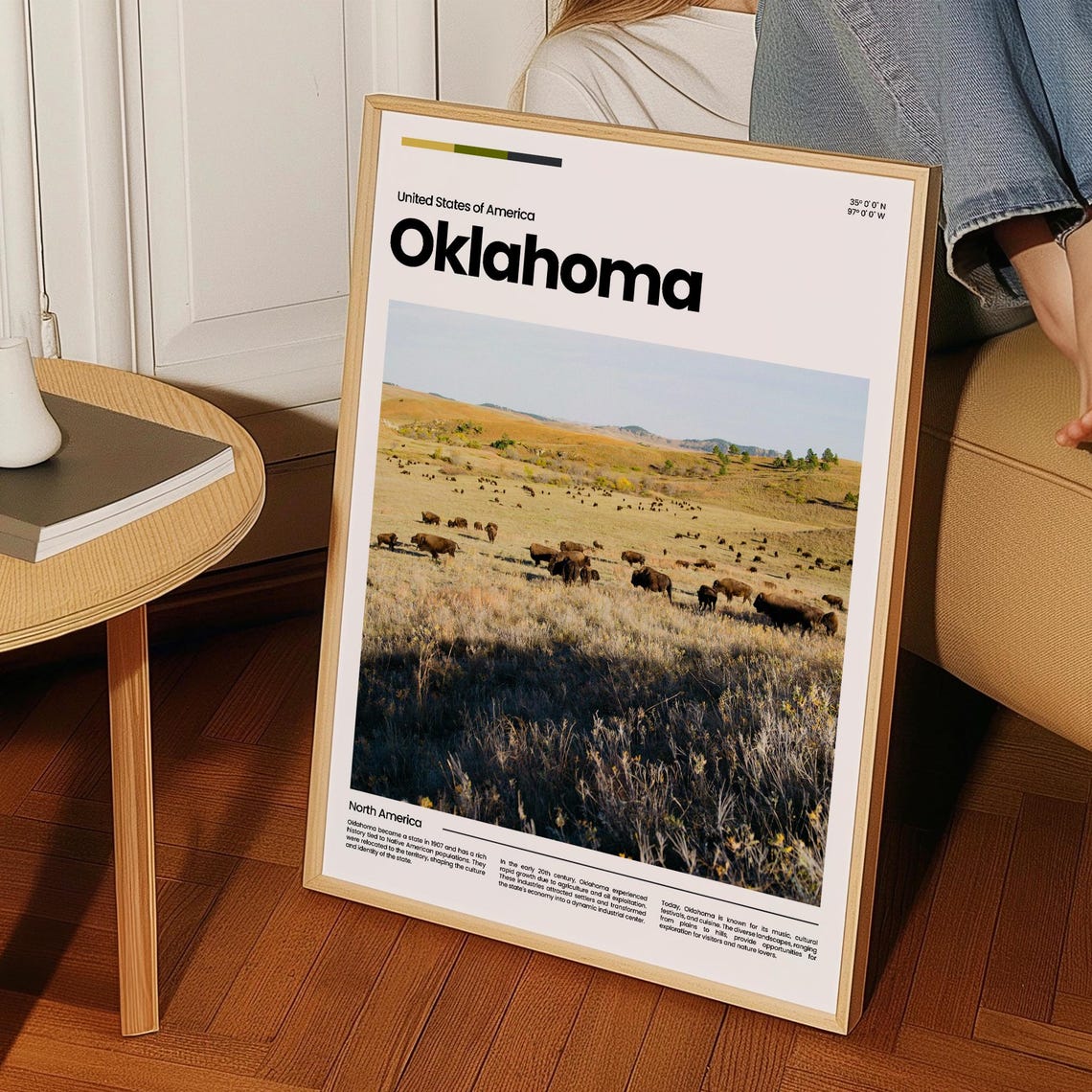 Oklahoma Travel Poster Oklahoma Poster Oklahoma Photo Poster Oklahoma Art Print Oklahoma Art Usa Poster Usa Travel Poster Travel Gift - Image 3