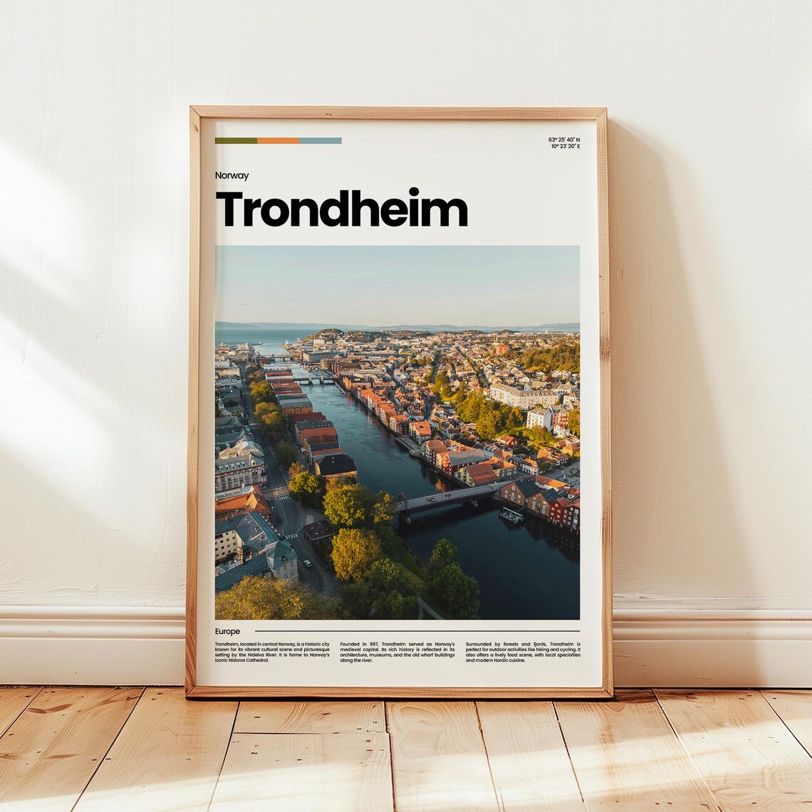 Trondheim Poster Print Photo Wall Art Norway Travel Gift