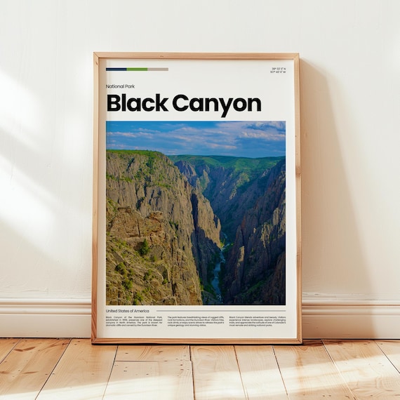 Black Canyon National Park Poster Deep Gorge Colorado Cliffs View