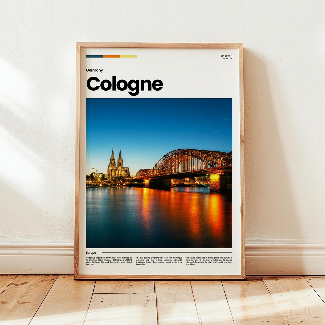 Cologne Poster Print Photo Wall Art Germany Travel Gift