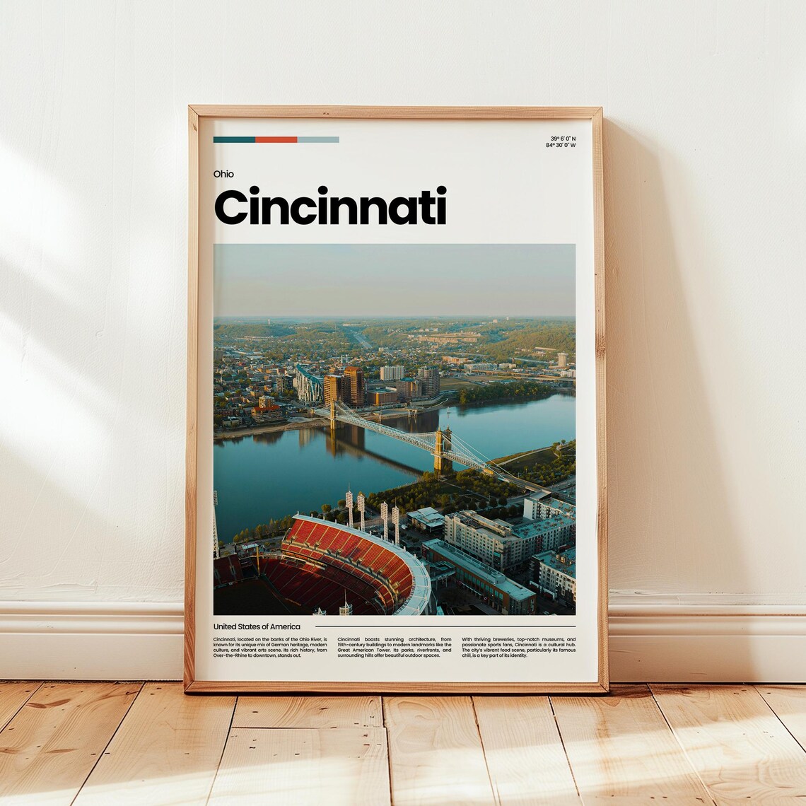 Cincinnati Poster Print Photo Wall Art Ohio Travel Gift