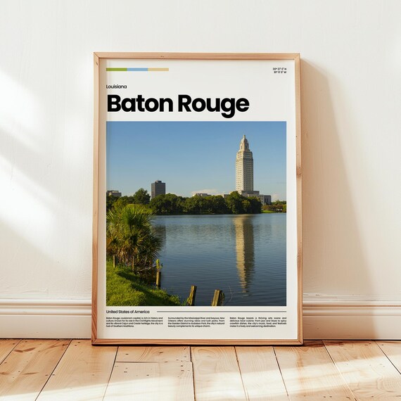 Baton Rouge Poster Print Photo Wall Art Louisiana Travel Gift