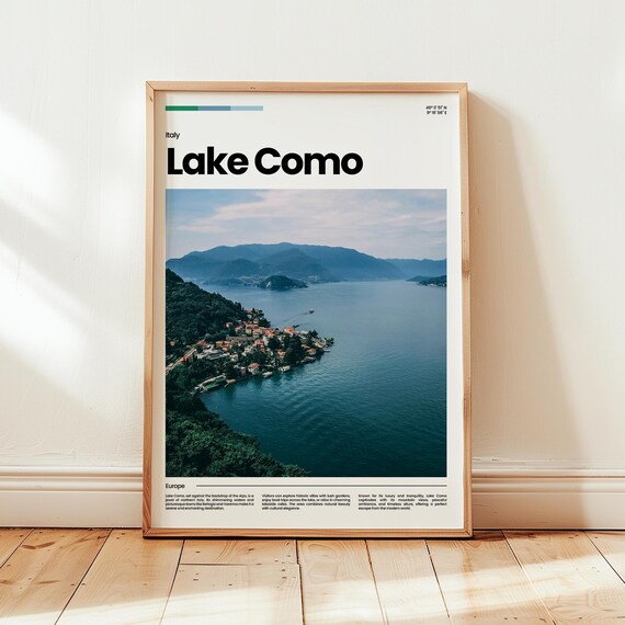 Lake Como Poster Print Photo Wall Art Italy Travel Gift