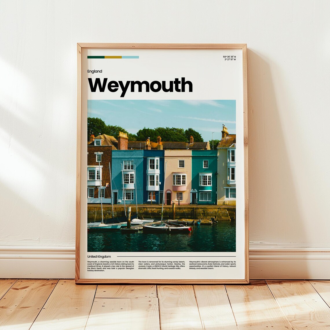 Weymouth England Colorful Harbor Seaside Photo Travel Poster