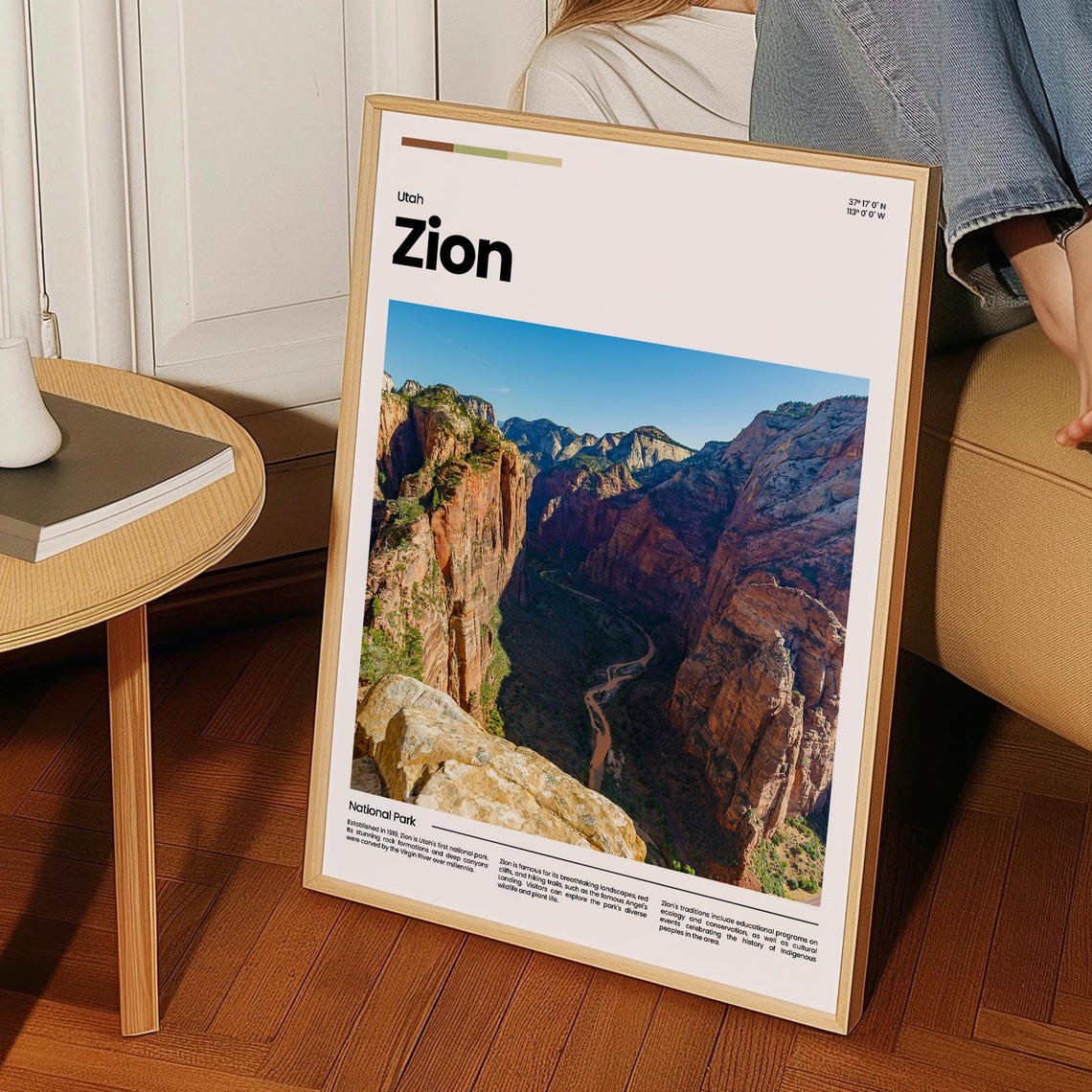 Zion Travel Poster Zion Poster Zion Photo Poster Zion Art Print Zion Art Usa Poster National Park Travel Gift - Image 3
