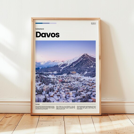 Davos Poster Print Photo Wall Art Switzerland Travel Gift