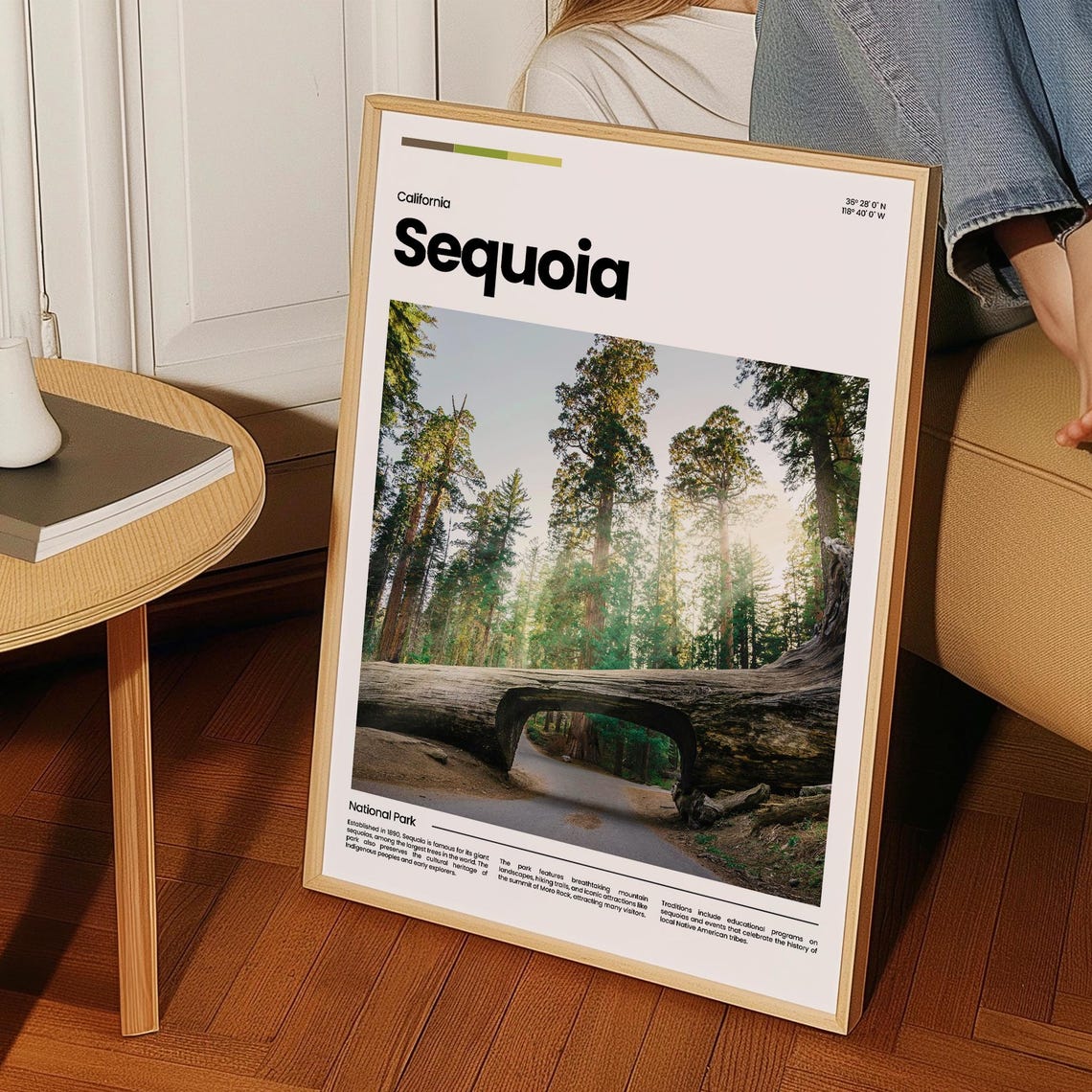 Sequoia National Park Fallen Tunnel Log Giant Trees California Poster - Image 3
