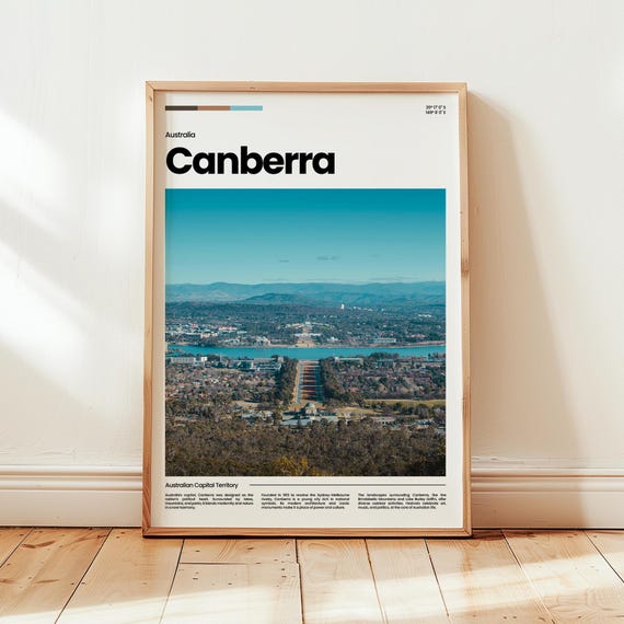 Canberra Travel Poster, Australia Gift