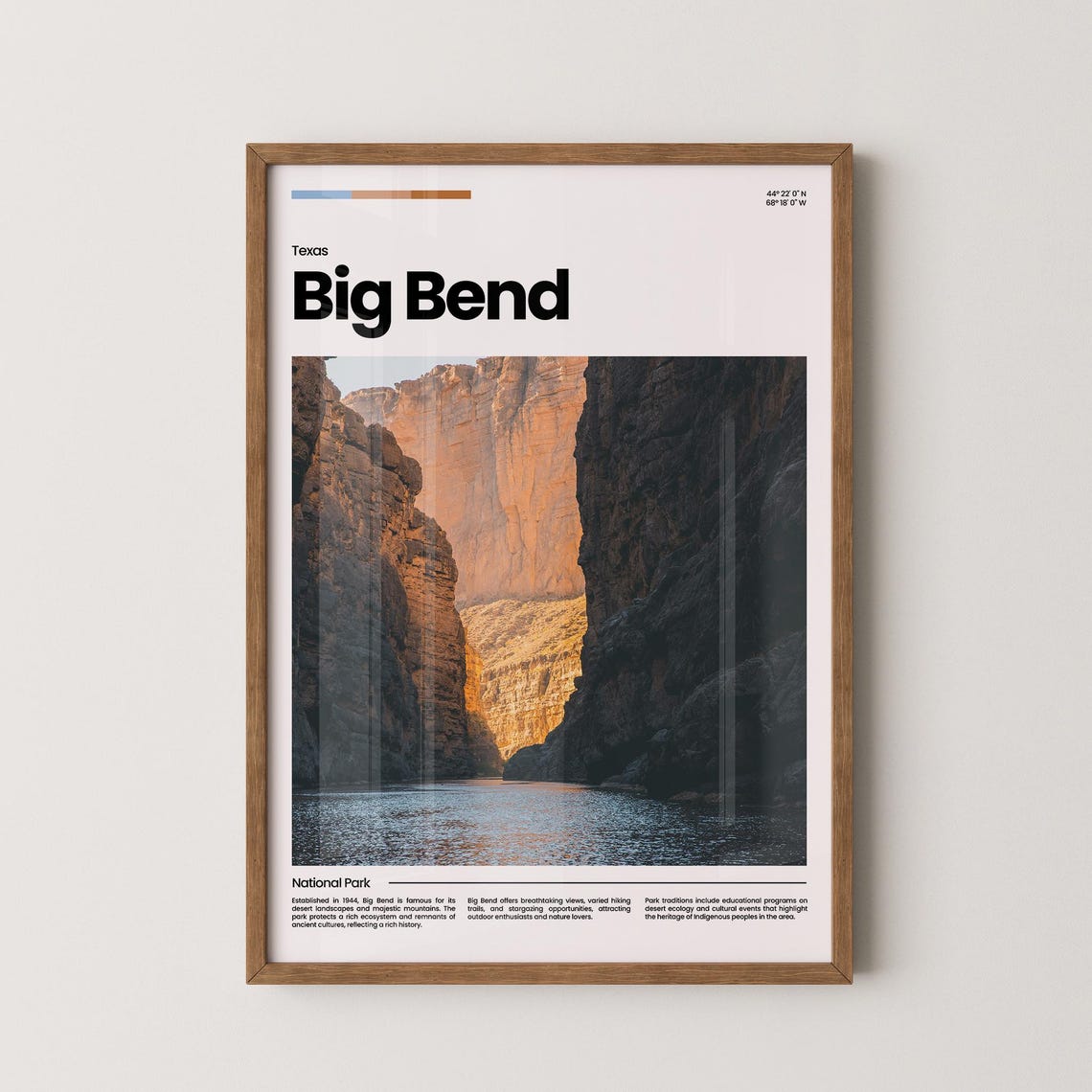 Big Bend National Park Texas Desert River Canyon Sunset Glow Poster