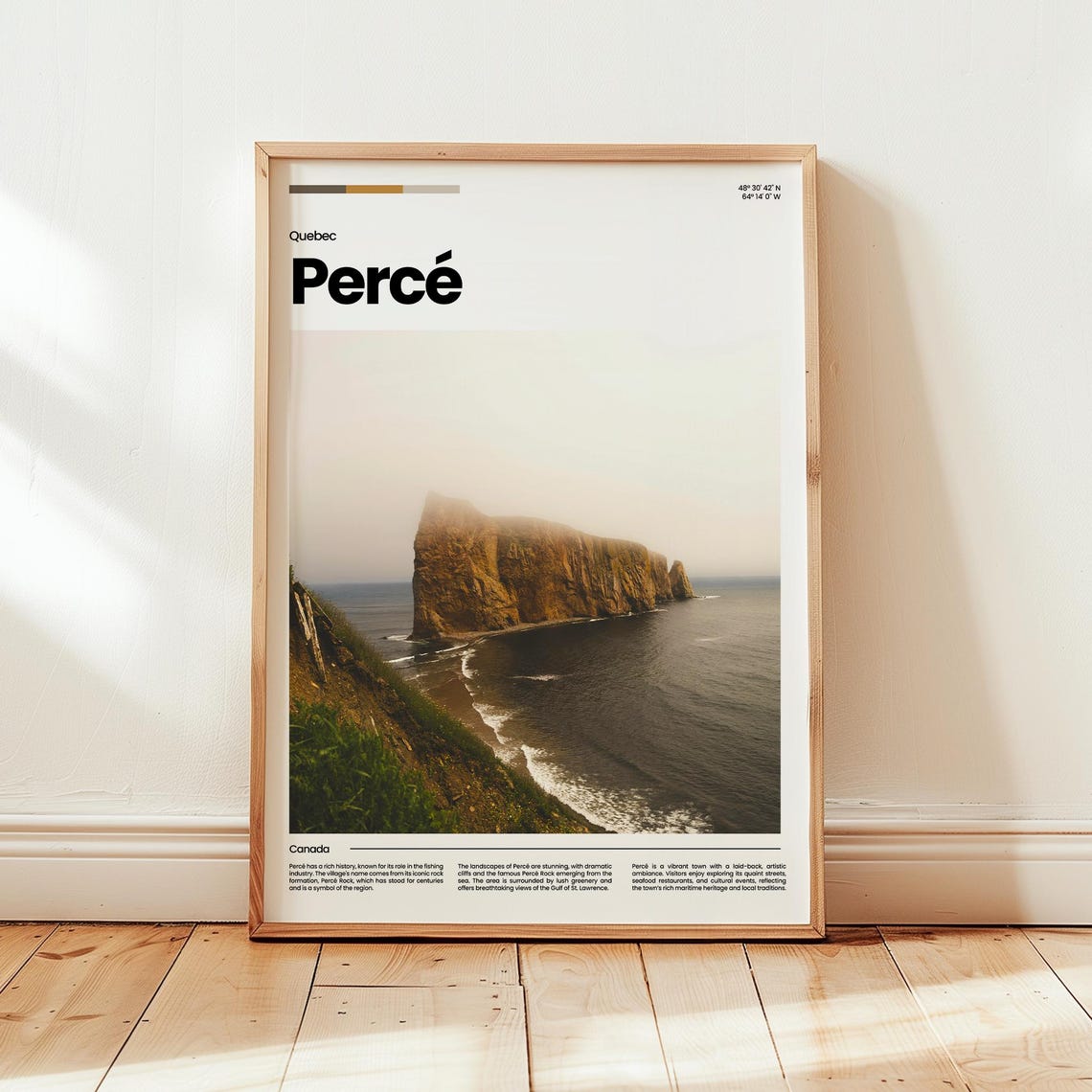 Perce Quebec Canada Dramatic Coastal Cliff Rock Formation Poster