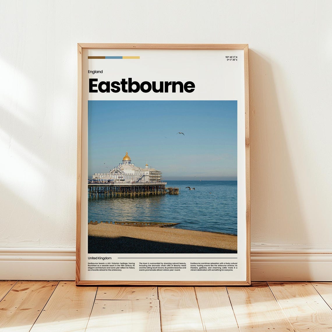 Eastbourne England Victorian Pier Seaside Minimalist Travel Poster