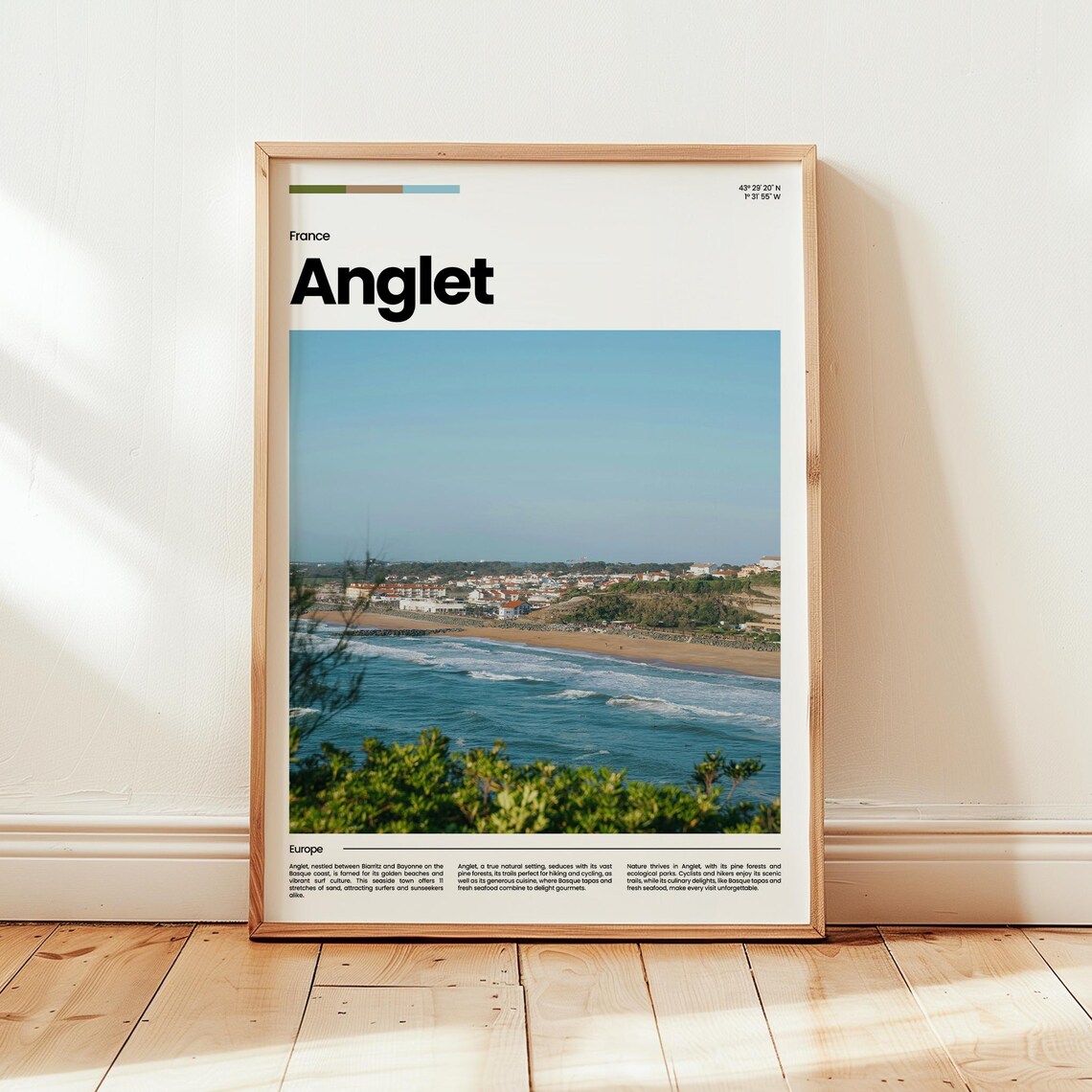 Anglet France Atlantic Coast Beach Europe Travel Photo Poster
