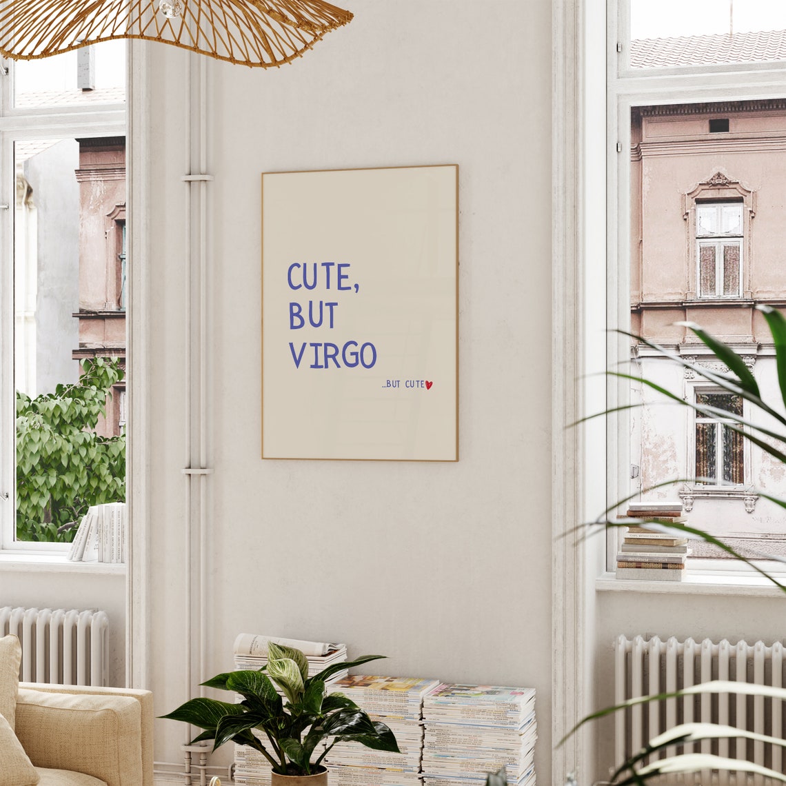 Cute But Virgo Blue Minimalist Zodiac Sign Funny Quote Poster - Image 3