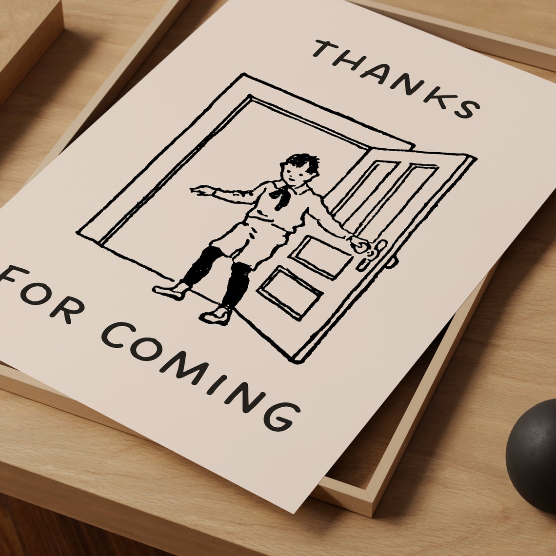 Thanks for Coming Vintage Boy Poster Funny Guest Checkout Decor - Image 2