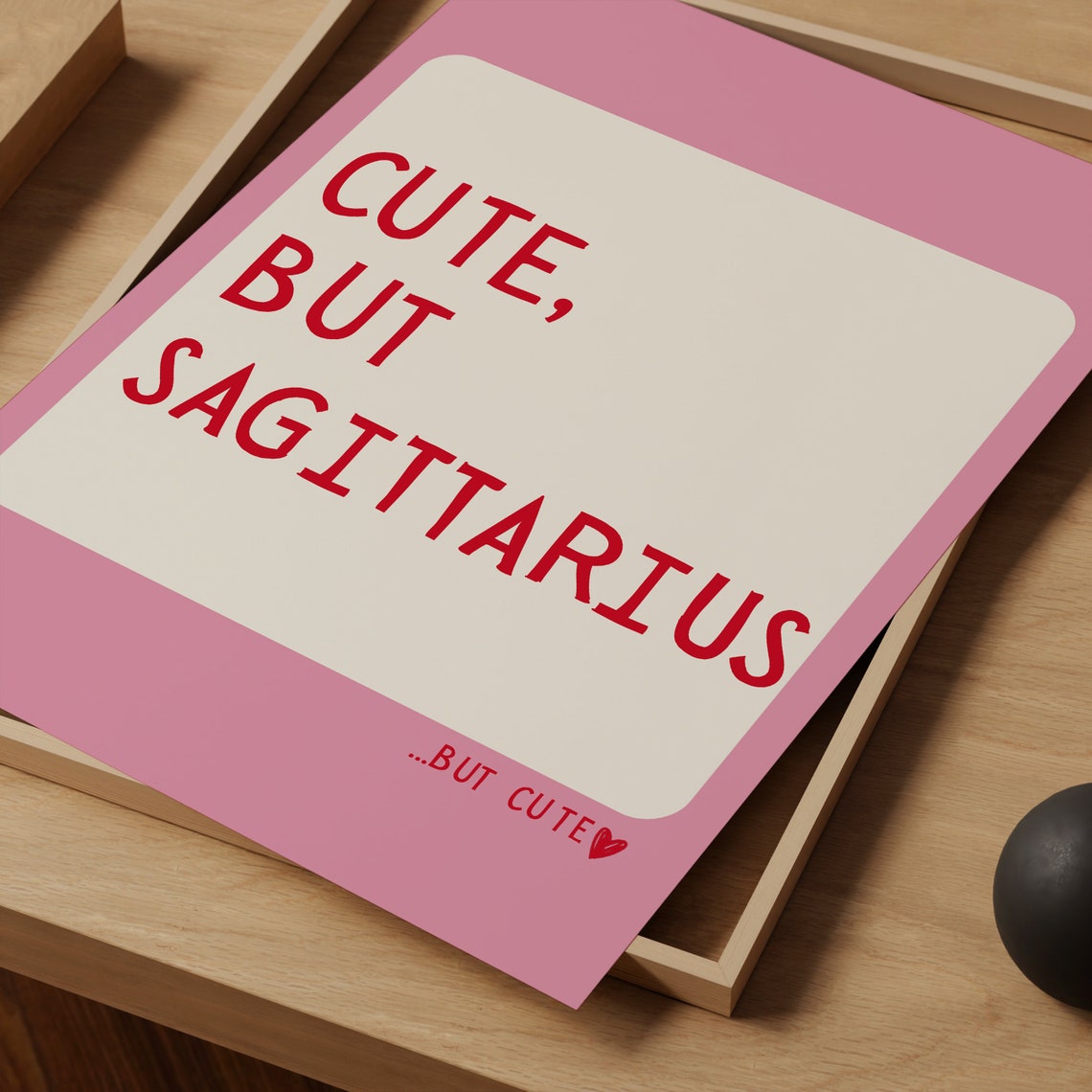 Cute But Sagittarius Pink Minimalist Zodiac Sign Funny Quote Poster - Image 2