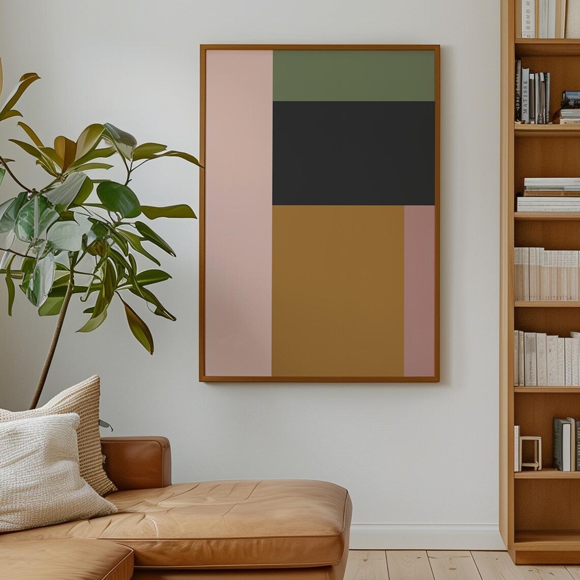 Mid Century Modern Bold Color Block Abstract Geometric Art Print
