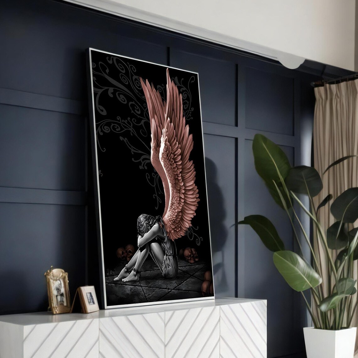 Dark Angel Painting, Gothic Emotional Art Print - Image 5